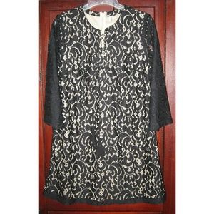 Xhilaration Target New M Black Lace Up Dress Nude